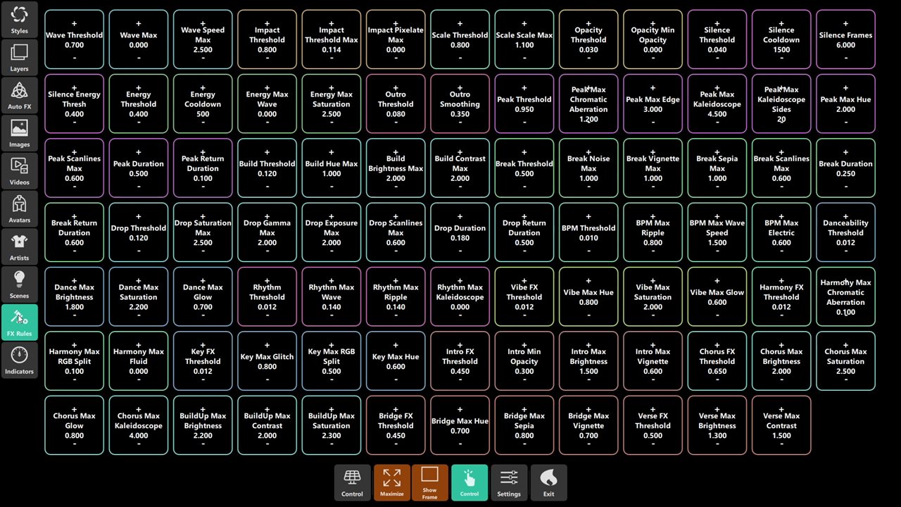 Touch panel FX rules