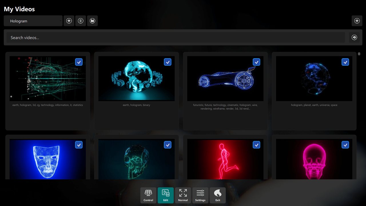 Video library grid