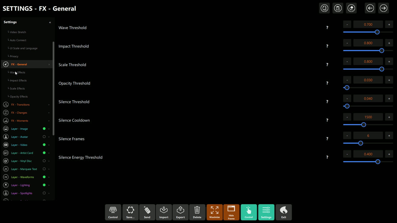 FX - General settings