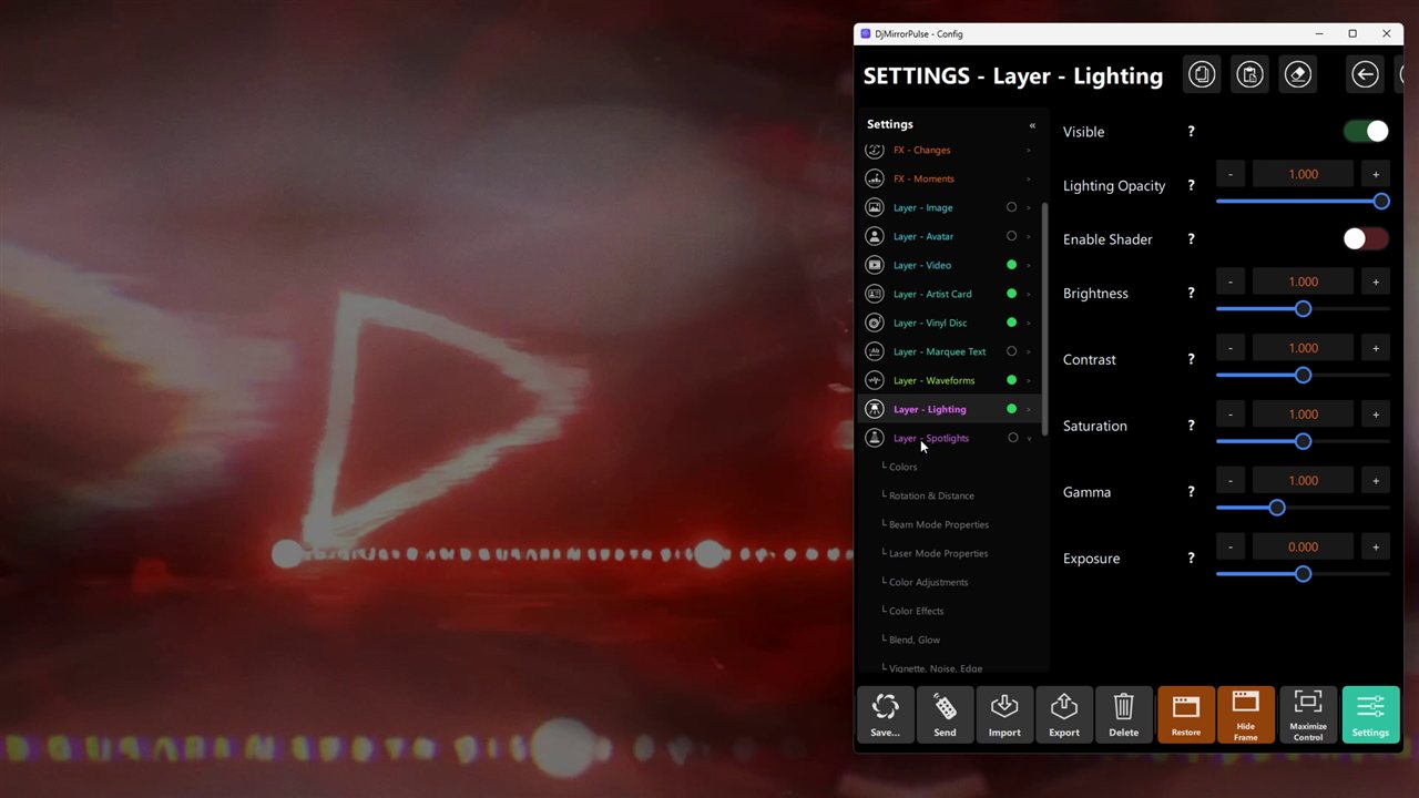 Settings Layer-Lighting