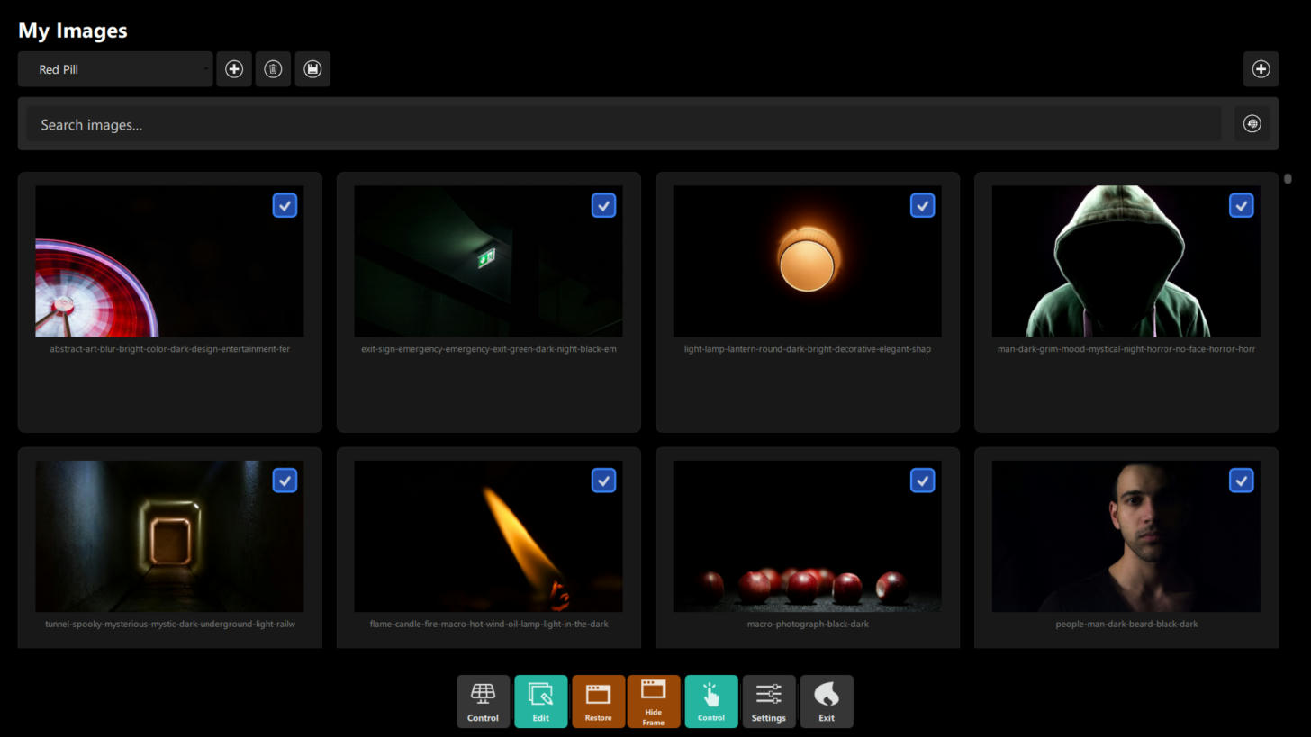 The My Images playlist editor