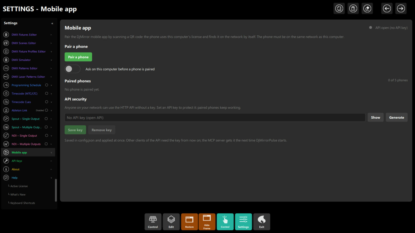 Mobile app panel