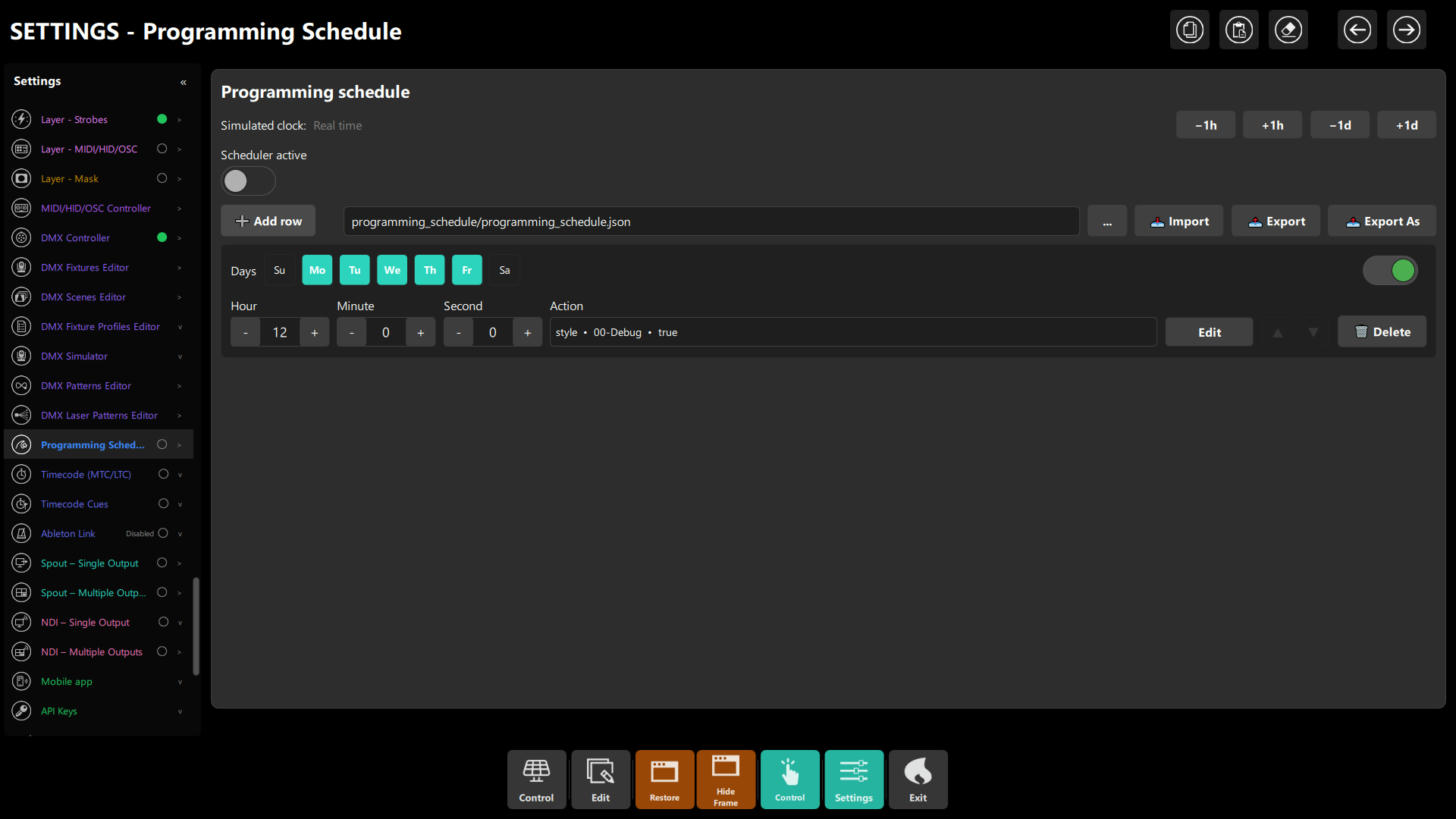 A new schedule row