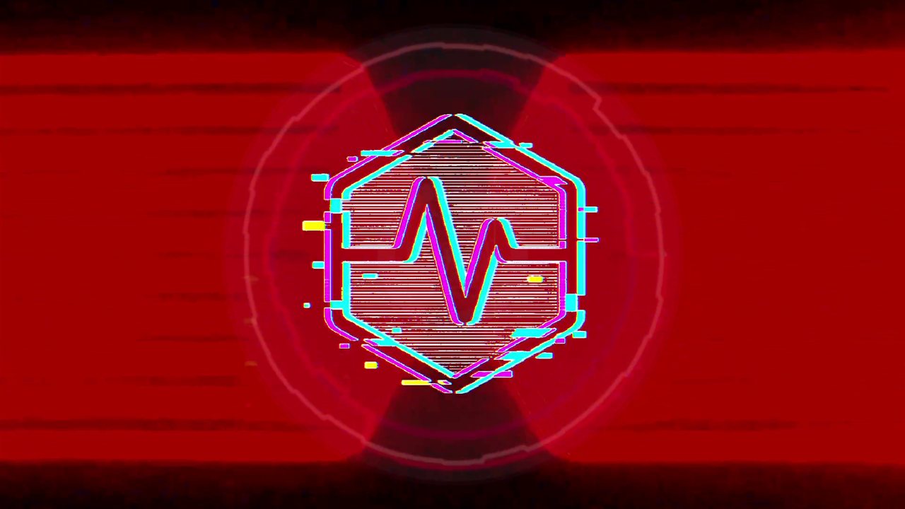 Logo over red bed