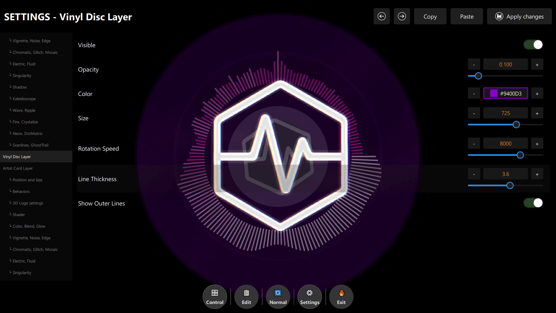 Artist-Centric Content: Logo display system with 2D/3D rendering and branding management