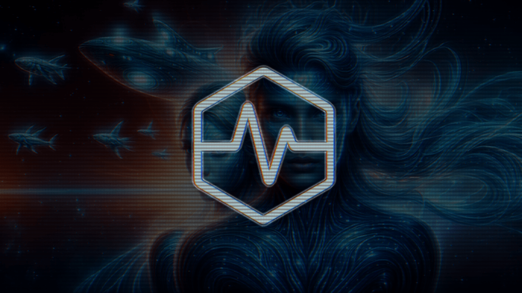 DJMirror Pulse logo with hypnotic audio-reactive visual effects for DJ visualization software