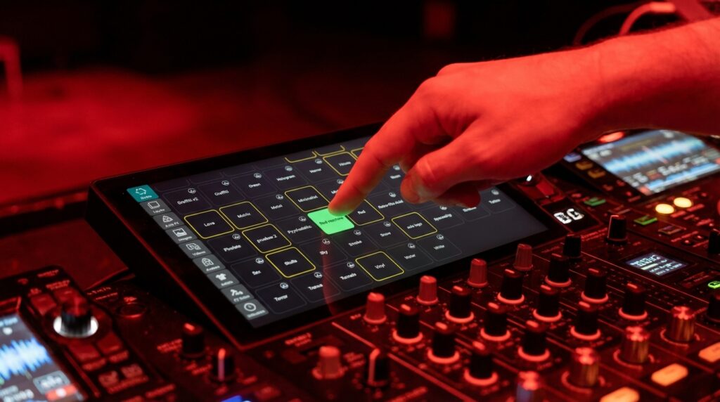 VJ software mixing audio-reactive visuals for DJs and VJs