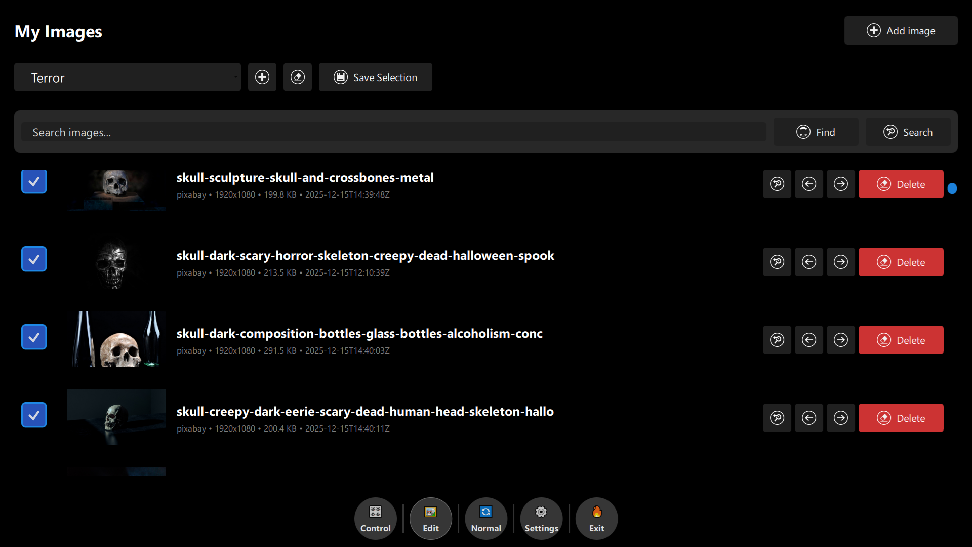 DJMirror Pulse audio-image sync panel — visual library and controls on Mac