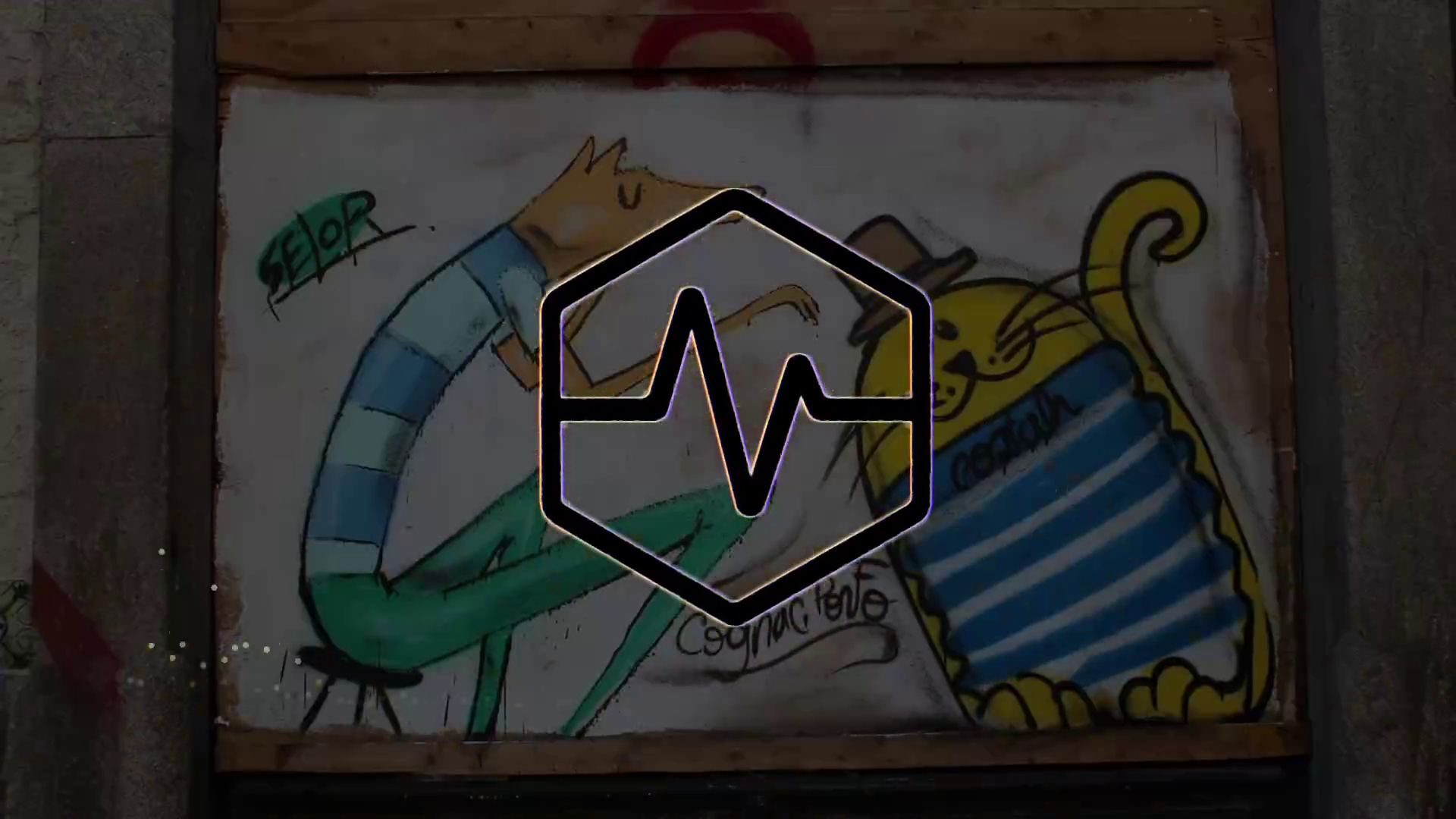 Grafitti VJ visual style in DJMirror Pulse — audio-reactive street art visuals