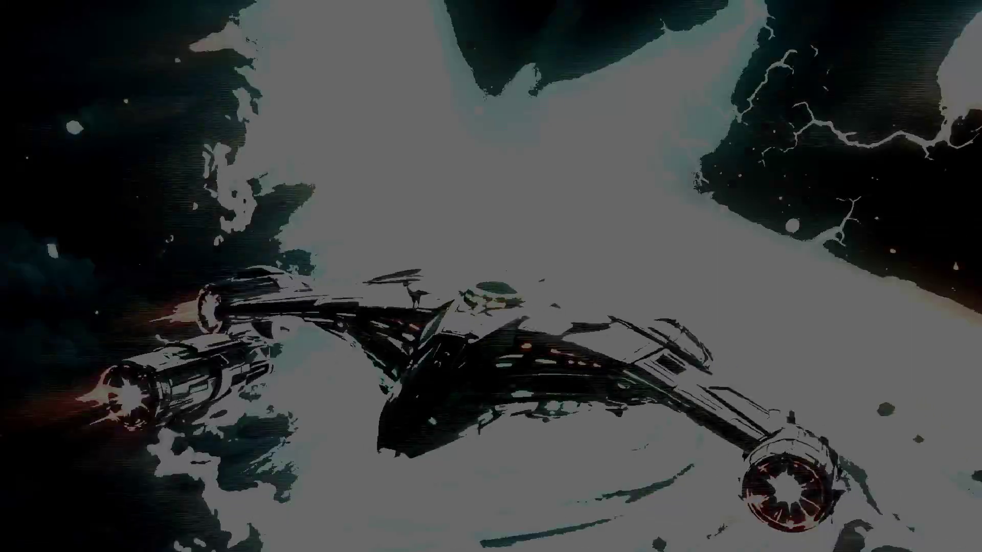 Spaceship VJ visual style in DJMirror Pulse — audio-reactive space visuals for DJ shows